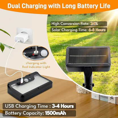 Magnetic Solar Motion Lights Outdoor, Motion Sensor Outdoor Lights with 92 LEDs, 360°Rotatable Adjustable Solar Fence Lights (600 LM,6000 K), Waterproof Security Light for Deck,Gutter,Camping (2 Pack)