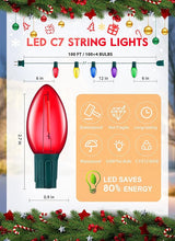 Multicolor C7 LED Christmas String Lights, 100FT C7 Vintage Christmas Lights with - Outdoor Security Flood Light | Lumora