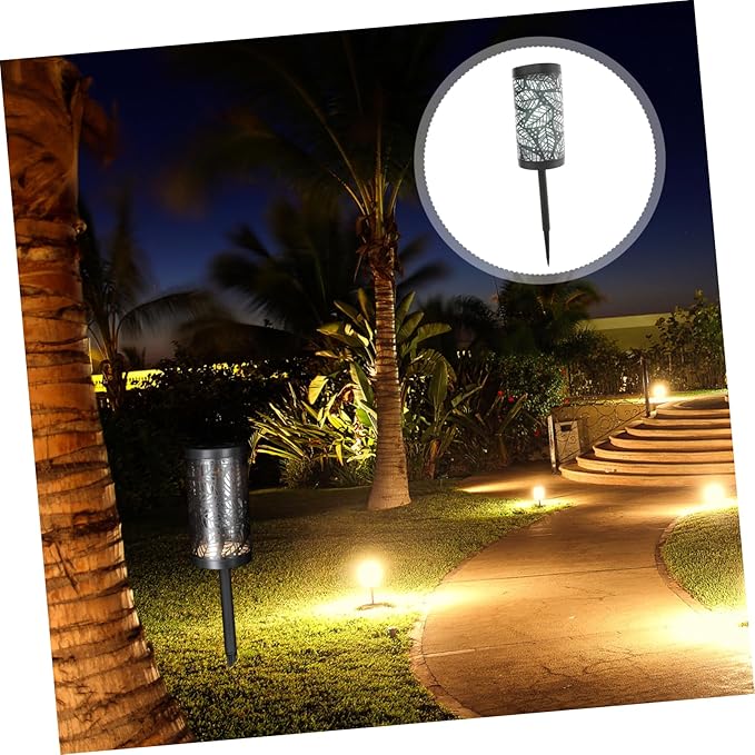 Vaguelly Solar Pathway Light Outdoor Landscape Lighting Leaf Projection Energy-Saving Garden Solar Light