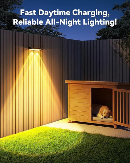 Solar Fence Lights Outdoor 12 Pack, 7 Fixed Colors & Color Changing Fence Lights Solar Powered, IP65 Waterproof Backyard Decoration for Patio, Deck, Pool, Step