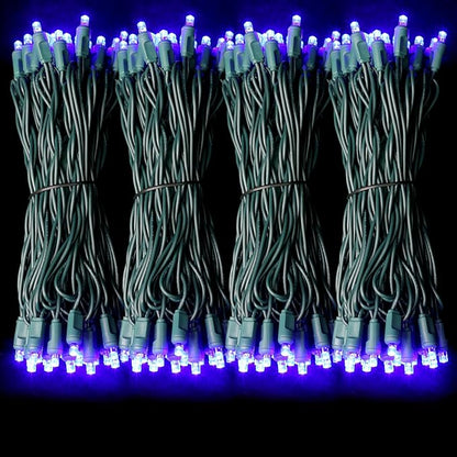 LAMPHOME Blue Christmas Lights Outdoor Waterproof, 200LED (4pk of 50L) Green Wire Fairy Starry String Lights Indoor Plug in,Xmas Decorations for Wedding Party Trees Wreath Yard Garden Party Decor