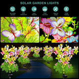 Butterfly Solar Garden Lights Outdoor, 2 Pack Solar Flower Garden Decor, Waterproof Decorative Lights for Outside | Lumora