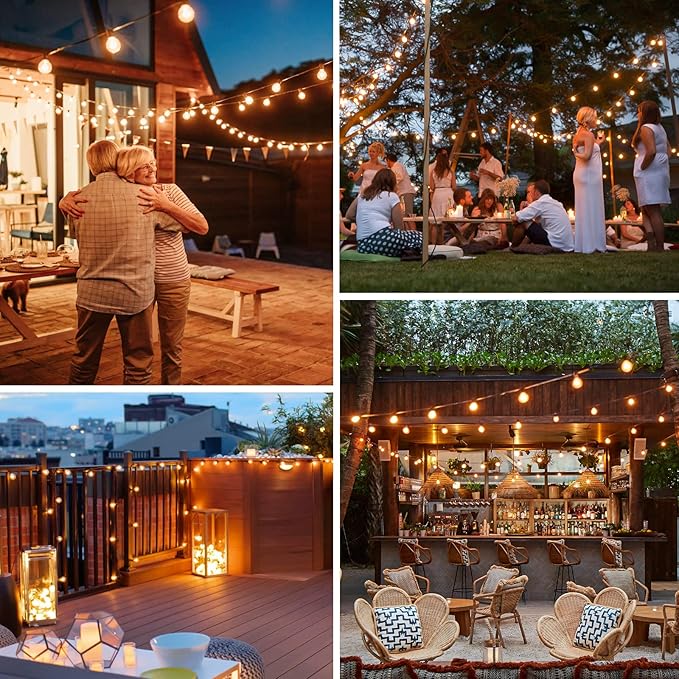 Bosceos 80FT Outdoor G40 LED Globe String Lights Dimmable Waterproof Shatterproof Light Strings with 40 Bulbs | Lumora
