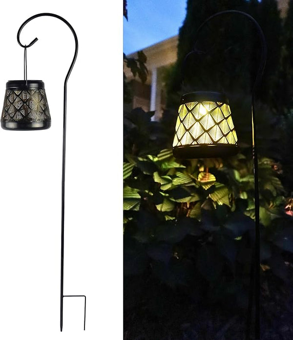 MCSSLNT Solar LED Stake Lantern with Shepherd Hook, Waterproof Solar-Powered Lighting, Decor for Gardens, Pathways | Lumora