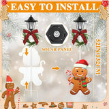 Tuanse 2 Pack Solar Christmas Outdoor Decoration 52 Inch Solar Xmas Gingerbread Man Pathway Lights Metal Garden | Lumora