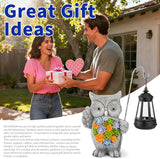 Solar Owl Garden Statue with Succulent Decor & Hanging Lantern – Outdoor Resin Decor for Patio, Yard, Balcony – | Lumora