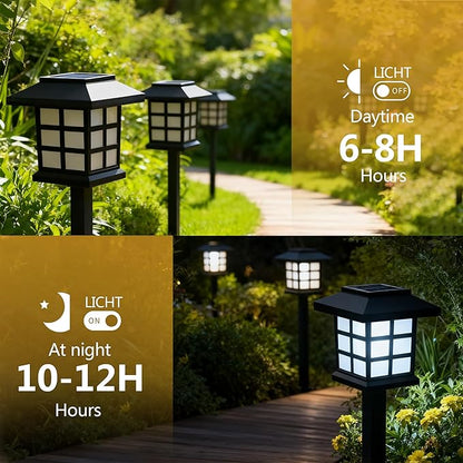 Solar Lights Outdoor,10 Pack LED Solar Garden Lights Waterproof,Auto On/Off Solar Pathway Lights for Landscape,Path,Yard,Patio,Driveway,Walkway Decor