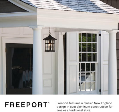 Hinkley Freeport 1804OZ Small Outdoor Wall Mount Lantern - New England Design, Cast Aluminum, Clear Seedy Glass - Oil Rubbed Bronze