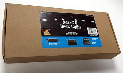 Solar Deck Lights – Outdoor LED Stairway & Alarm Sign Mini Spotlights, Weather‑Resistant, Set of 6