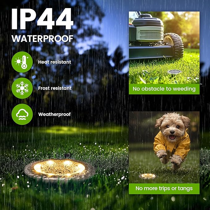 Mini Solar Ground Lights, 16 Pack Solar Powered Pathway Lights, Waterproof Outdoor Light for Garden, Driveway | Lumora
