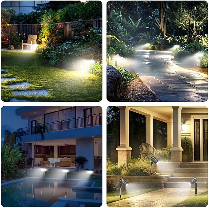 Solar Spot Lights Outdoor, 3 Modes Motion Sensor Landscape Lights, Waterproof IP67 LED Motion Security Solar | Lumora