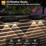 Solar Fence Lights Outdoor 12 Pack, Warm White & Cool White & 6 Colored+RGB Color Changing, High Brightness LED | Lumora