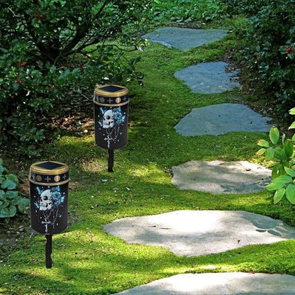 Skull Cross Solar Garden Stake Lights Solar Lights Outdoor Garden for Cemetery Grave Decorations, Memorial Gift, Christmas Yard Art, Sympathy Gifts