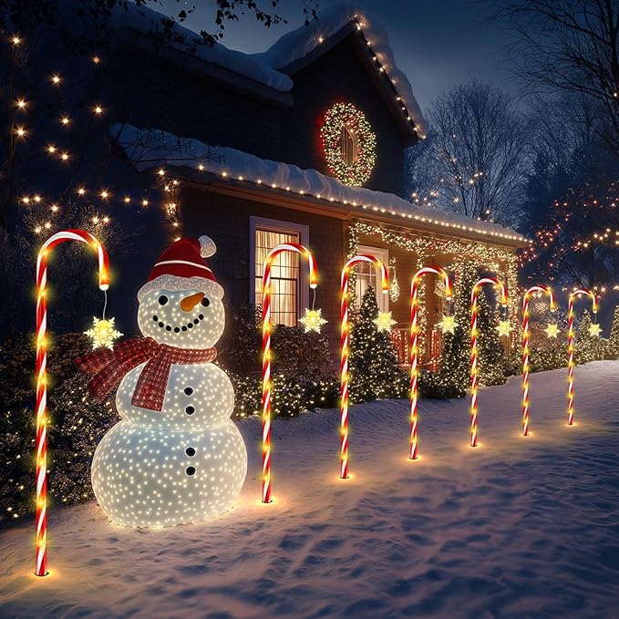 HELESIN Christmas Candy Cane Pathway Lights Outdoor 40.75in 110 LED Higher Christmas Candy Cane Lights with | Lumora