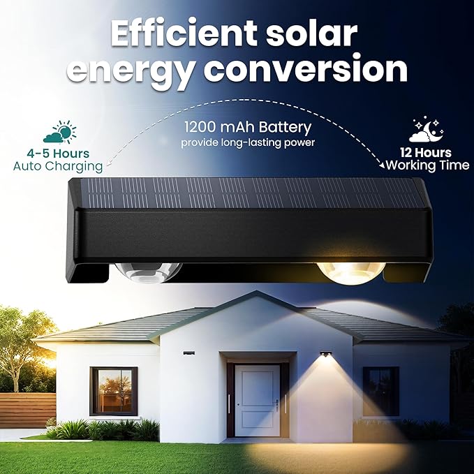 Solar Fence Lights Outdoor, Solar Wall Lights 9 Fixed Colors ＆ Color Changing Modern Solar Powered Deck Lights for Halloween Step Stair Patio Backyard Porch Railing decor, IP65 Waterproof (12 Pack)