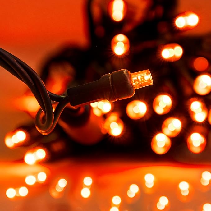 Pro Christmas LED Christmas Lights – 70 Count Wide Angle Conical String Lights – Professional Grade Indoor/Outdoor Commercial Holiday Light Set for Trees, Bushes, & Décor – Amber