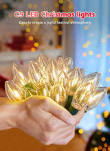 Vintage C9 Christmas Lights Outdoor, 150 Feet C9 String Lights with 150 LED C9 Plastic Bulbs, Waterproof | Lumora