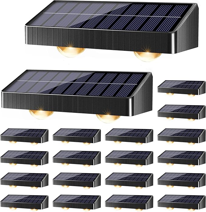 Brizled Solar Fence Lights, 20 Pack 3 Colors 6 Modes 250ml Outdoor Fence Solar Lights, IP65 Waterproof Outdoor Wall | Lumora