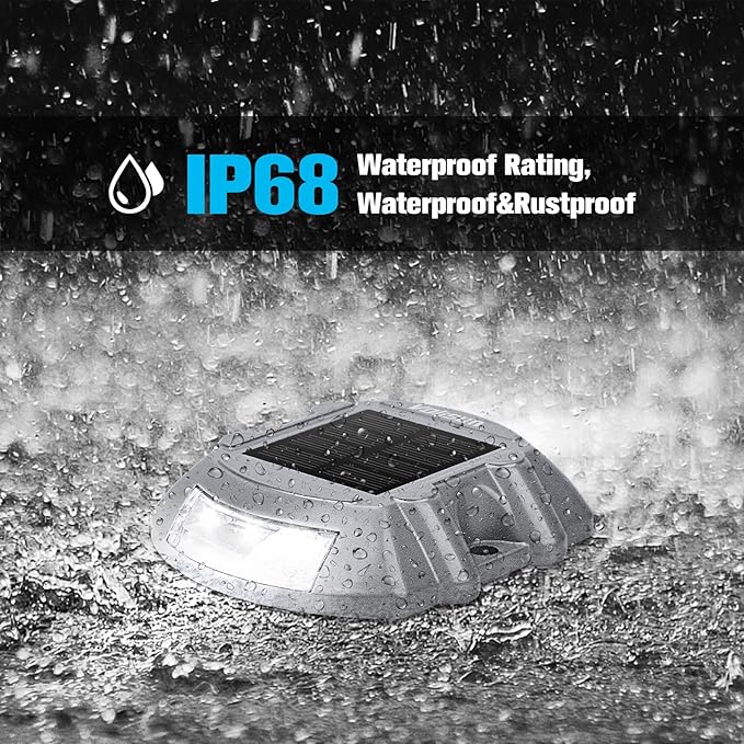 VOLISUN Solar Deck Lights Driveway Dock Lights, 8-Pack Led IP68 Waterproof Outdoor Warning Step Lights for Driveway | Lumora