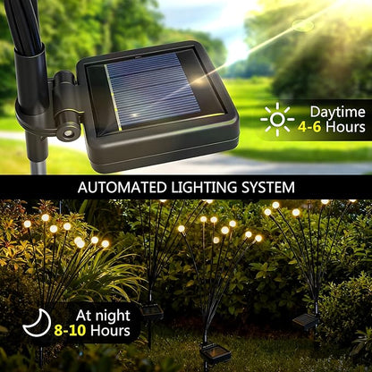 Solar Lights Outdoor Waterproof,2 Pack 16LED Solar Swaying Lights,Firefly Lights for Yard Patio Pathway Decoration,Unique Gardening Gifts for Women Holiday