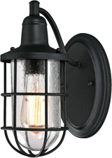 Westinghouse 6334700 Crestview One-Light Outdoor Wall Fixture, Textured Black Finish with Clear Seeded Glass | Lumora