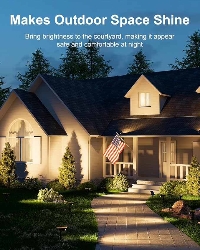 6 Pack Solar Power Spot Lights Outdoor Waterproof LED Dusk to Dawn Landscape Spotlight for Outside Yard, Tree | Lumora
