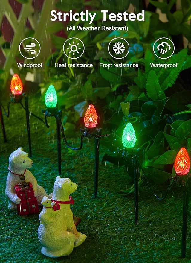 Brightown Smart C9 LED Christmas Lights Outdoor House, 50Ft 75 LED RGB Christmas Pathway Lights with 58 Preset | Lumora