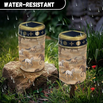 ZOUTAIRONG Horse Solar Outdoor Lights, Solar Light for Cemetery Grave, Outdoor Solar Lights for Yard, Solar Lights Outdoor Waterproof Solar Garden Lights for Patio, Yard,