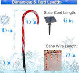 Solar Christmas Candy Cane Lights - Outdoor Stake Christmas Decorations - Waterproof for Patio, Garden, Pathway | Lumora