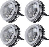 4 Pack Solar with 8 LED Outdoor Ground Lights for Pathway, Lawn & Backyard - and Solar Powered Lighting (White | Lumora