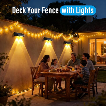 8-Pack Solar Fence Lights Outdoor, Warm White/Cool White/RGB & 8 Colors Changing Fence Solar Powered Lights, IP67 Waterproof Outdoor Solar Lights for Fence,Wall,Garden, Patio, Pathway.