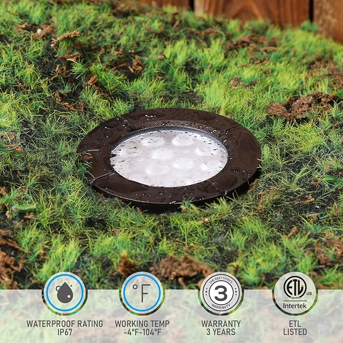 LEONLITE Dia. 4 Inch 5CCT Well Lights Landscape LED In Ground, 5 Color Temperature Selectable, 12-24V AC/DC CRI90 | Lumora