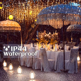 Icicle lights Outdoor - 33ft Christmas Lights with 400LED 75 Drops 8 Modes, Plug in Curtain String Lights | Lumora