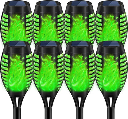 Solar Torch Lights for Garden Decor, 8 Pack 12 LED Solar Lights, Flame Torch Solar Lights Outdoor