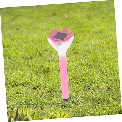 DOITOOL 6pcs Solar Pathway Lights Outdoor Decorative Flower Stakes Led Garden Lights for Lawn Patio Walkway and Driveway Solar Powered Easy to Install Charming Design