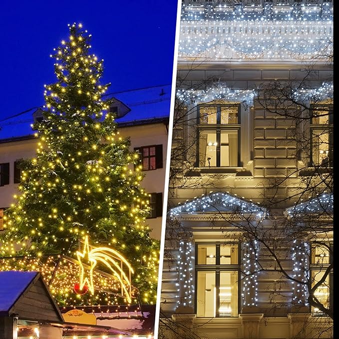 LetsFunny Outdoor Christmas Lights with 8 Modes, 300 LED 108 FT Connectable Waterproof, Twinkle Fairy String Light for Xmas Tree Garden Yard Patio Wedding Home Indoor Holiday Decorations