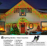 33ft Icicle Lights for Outside, Red and Green Christmas Lights Outdoor Indoor, 400 LED Twinkle String Lights with | Lumora
