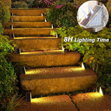 VOLISUN Solar Stair Lights 8 Pack, 7 Fixed Colors, Solar Step Lights Outdoor Waterproof IP67, LED Outdoor Step | Lumora