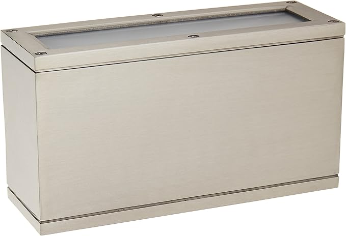 WAC Lighting WS-W2510-AL Rubix LED Outdoor Rectangular Up and Down Wall Light Fixture, One Size, White/Brushed Aluminum