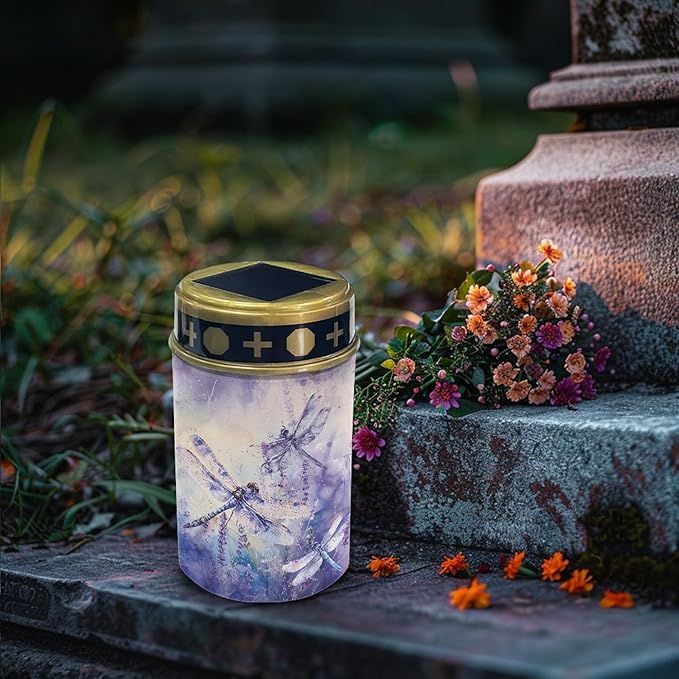 Dragonfly Horse Solar Lanterns Outdoor Waterproof,Solar Lights Purple Gift for Men Women LED Decor Light for | Lumora