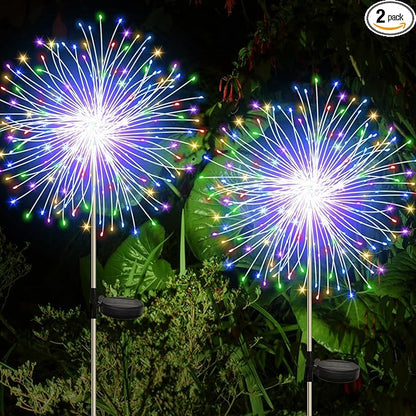Banax Solar Garden Lights Outdoor Decor 2 Pack Christmas Lights 150 LED Solar Powered Stake Lights for Lawn, Garden, Pathway, Yard & Holiday Decorations(Colorful)