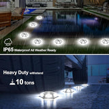 Solar Dock Lights Driveway Deck Lights - 12 Packs Waterproof Outdoor LED Aluminum Dock Lighting Warning Step Light | Lumora