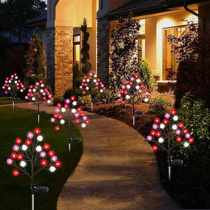 2 Pack Valentine's Day Solar Outdoor Lights, Valentines Day Decor Red Pink White Heart Solar Valentine Lights, Valentines Day Solar Decorations Outdoor Garden Lawn Yard Decorations