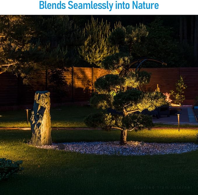 LEONLITE 5CCT Decorative Stone Light Outdoor, 5W LED Low Voltage Landscape Lighting for Garden, Yard, 12-24V AC/DC | Lumora
