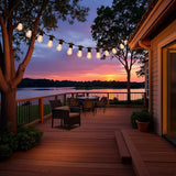LED Patio String Lights, 70ft 30 Lights Adapter Powered, E26 Socket with S14 Bulbs Weatherproof Outdoor Bistro | Lumora