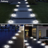 Solar Dock Lights Driveway Deck Lights - 12 Packs Waterproof Outdoor LED Aluminum Dock Lighting Warning Step Light | Lumora