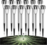 12 Packs Solar Pathway Lights - Stainless Steel Waterproof Auto On/Off Dusk to Dawn - Outdoor Security Flood Light | Lumora