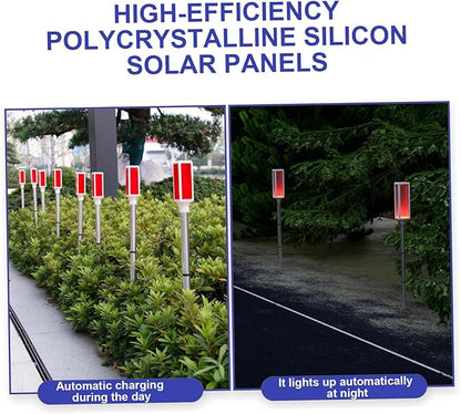 5Pcs Solar Driveway Lights, Waterproof Solar Pathway Lights Outdoor Reflective Road Marker for Deck Sidewalk Stair Step Pathway Driveway, Outdoor, Wal