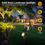 Gardenreet Spot Light Brass - Outdoor Landscape Spotlights 12V, LED Low Voltage Landscaping Uplights, All Weather | Lumora