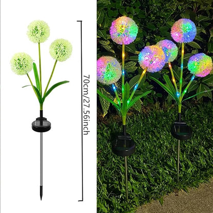 Solar Garden Decorative Lights, Dandelion, LED Lawn Lights, Suitable for Yards, Paths, Sidewalks, Parks, Landscape Decoration, for Women, 4 Pack (Colored Light)